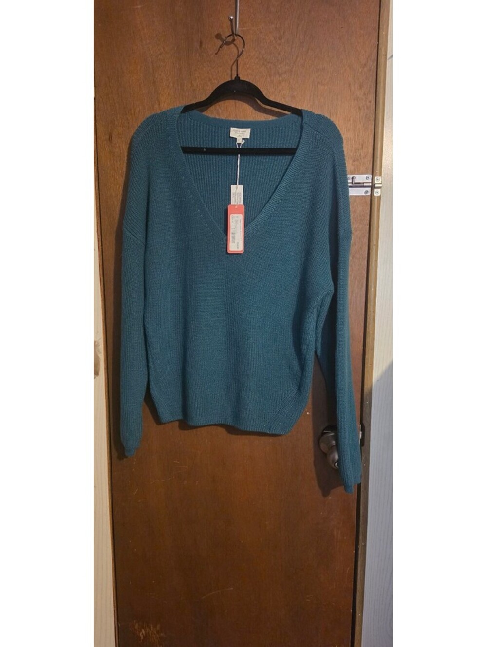 Gentle Fawn Teal Blue V-Neck Sweater Size XS